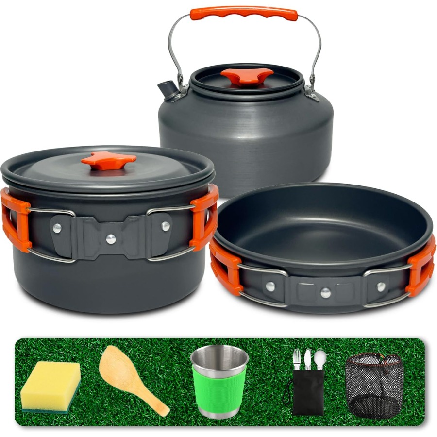 Camp Cooking Set - Camping Cookware Set: 35oz Non-Stick Pot
