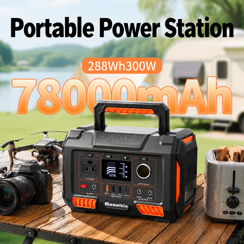 Outdoor Camping Usa - 78000mAh Portable Power Station 300W, 228Wh
