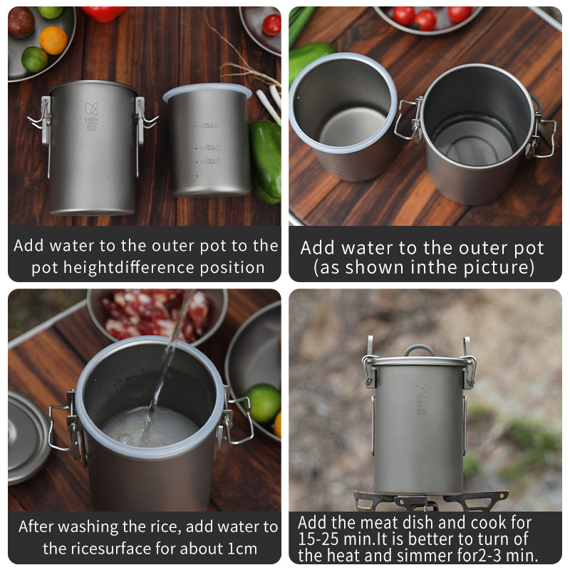 KEITH Pure Titanium Rice Cooke - огляд і ціна Camp Cooking Set