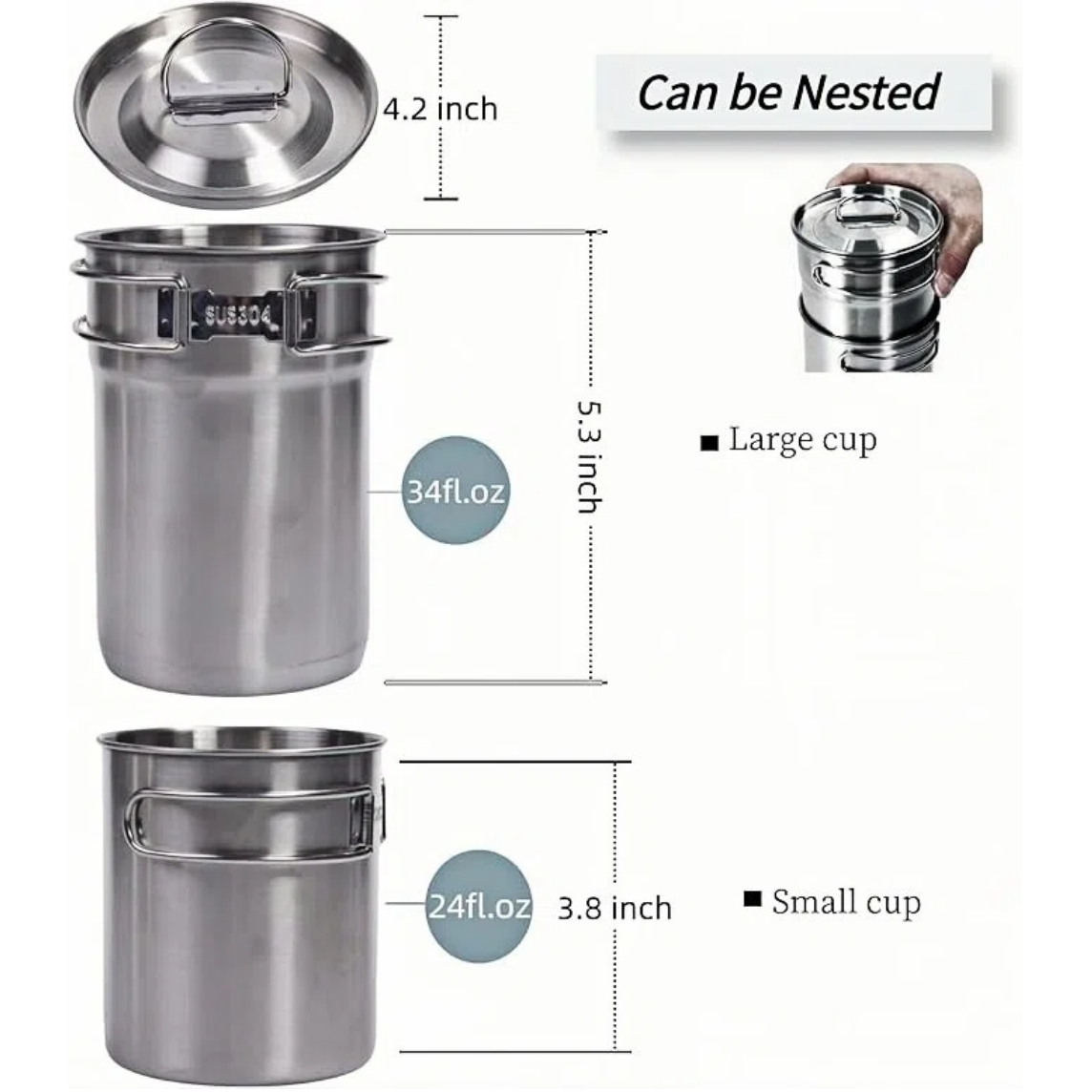 Foldable Camping Cups Mugs Cam - огляд і ціна Camp Cooking Set