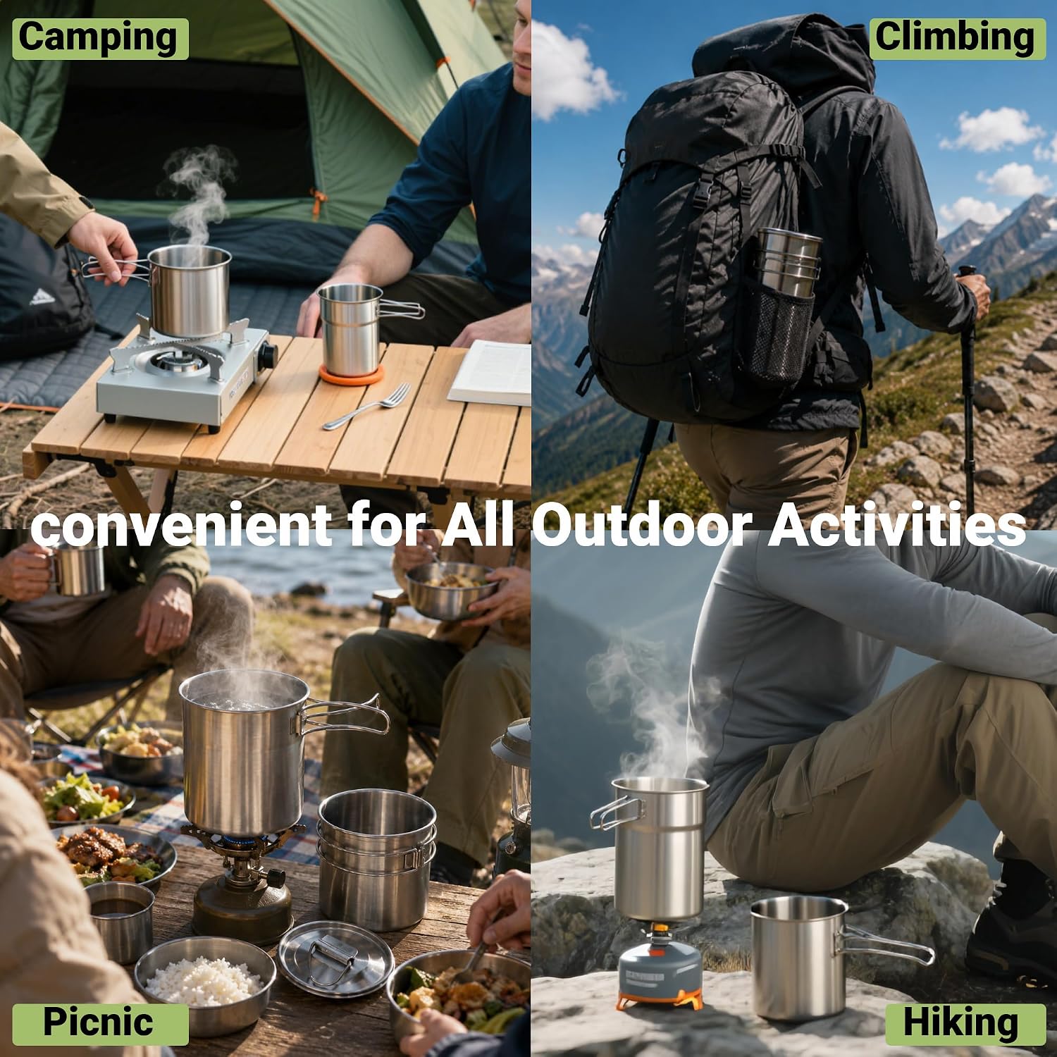 Foldable Camping Cups Mugs Cam - огляд і ціна Camp Cooking Set