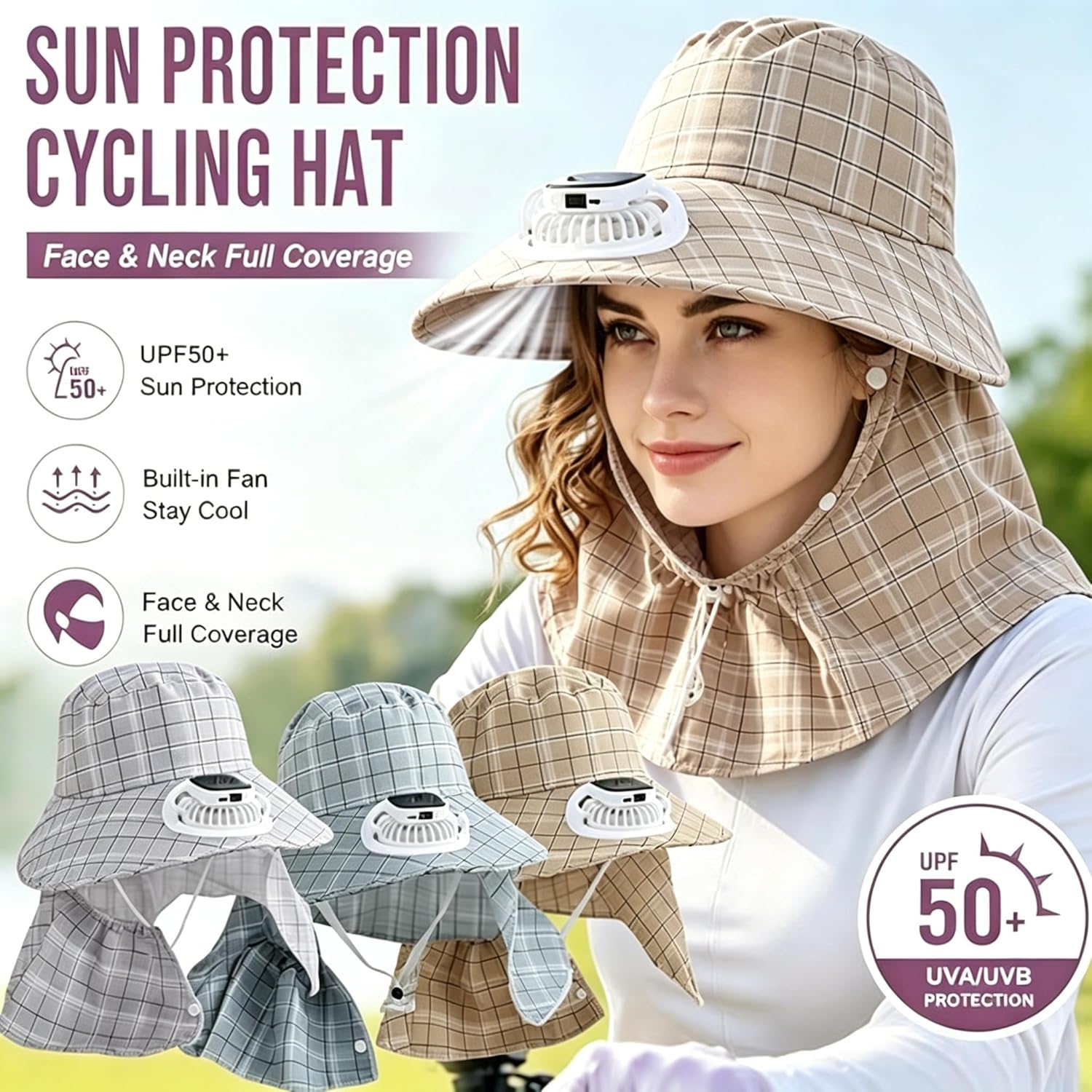 1PC Solar Power Neck Guard Fan - огляд і ціна Outdoor Camping Fans