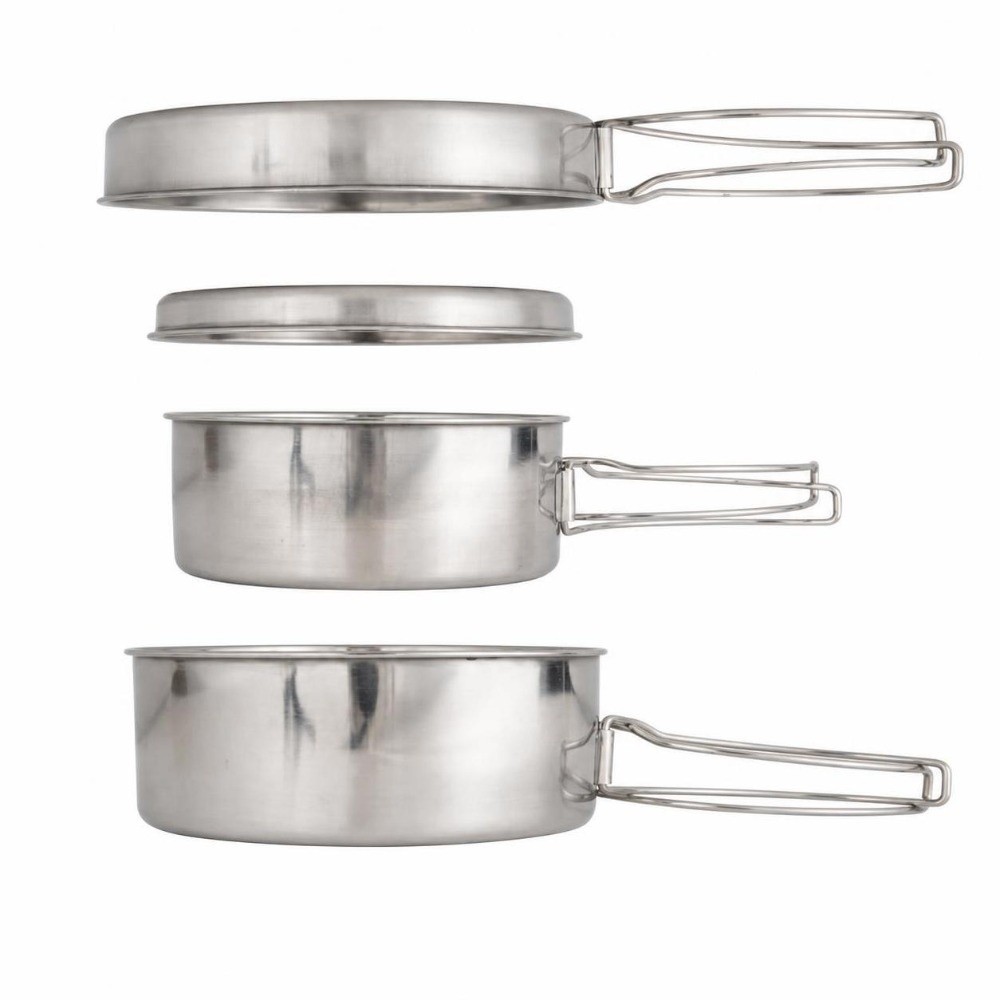 4 Pcs Portable Stainless Steel - огляд і ціна Camp Cooking Set