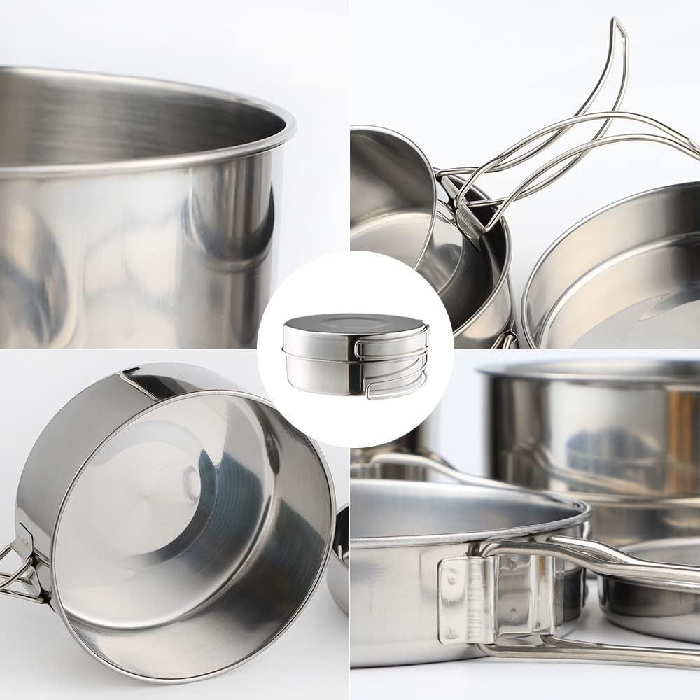 4 Pcs Portable Stainless Steel - огляд і ціна Camp Cooking Set