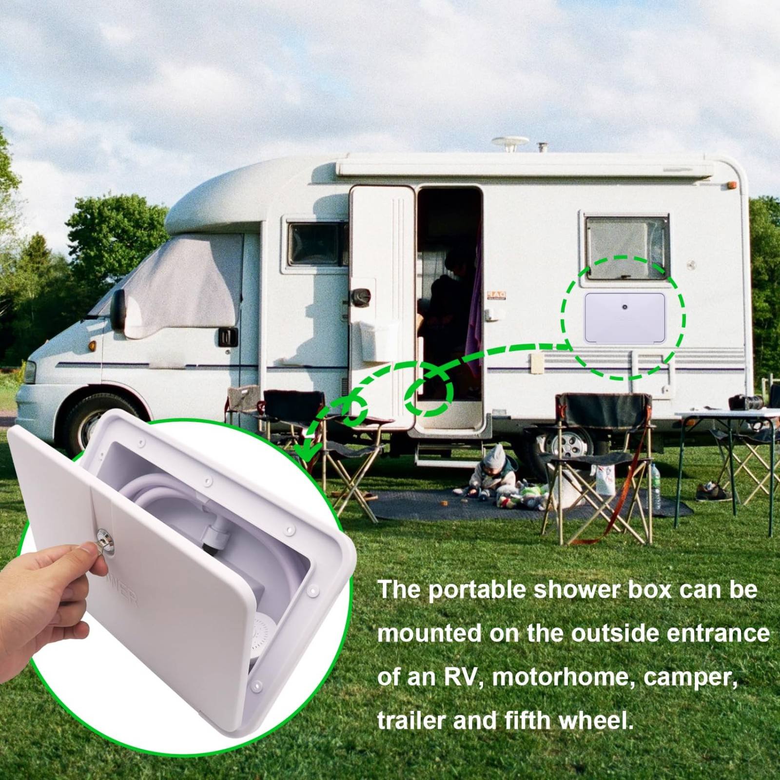 RV Exterior Shower Box Compact - огляд і ціна Outdoor Camping Gear