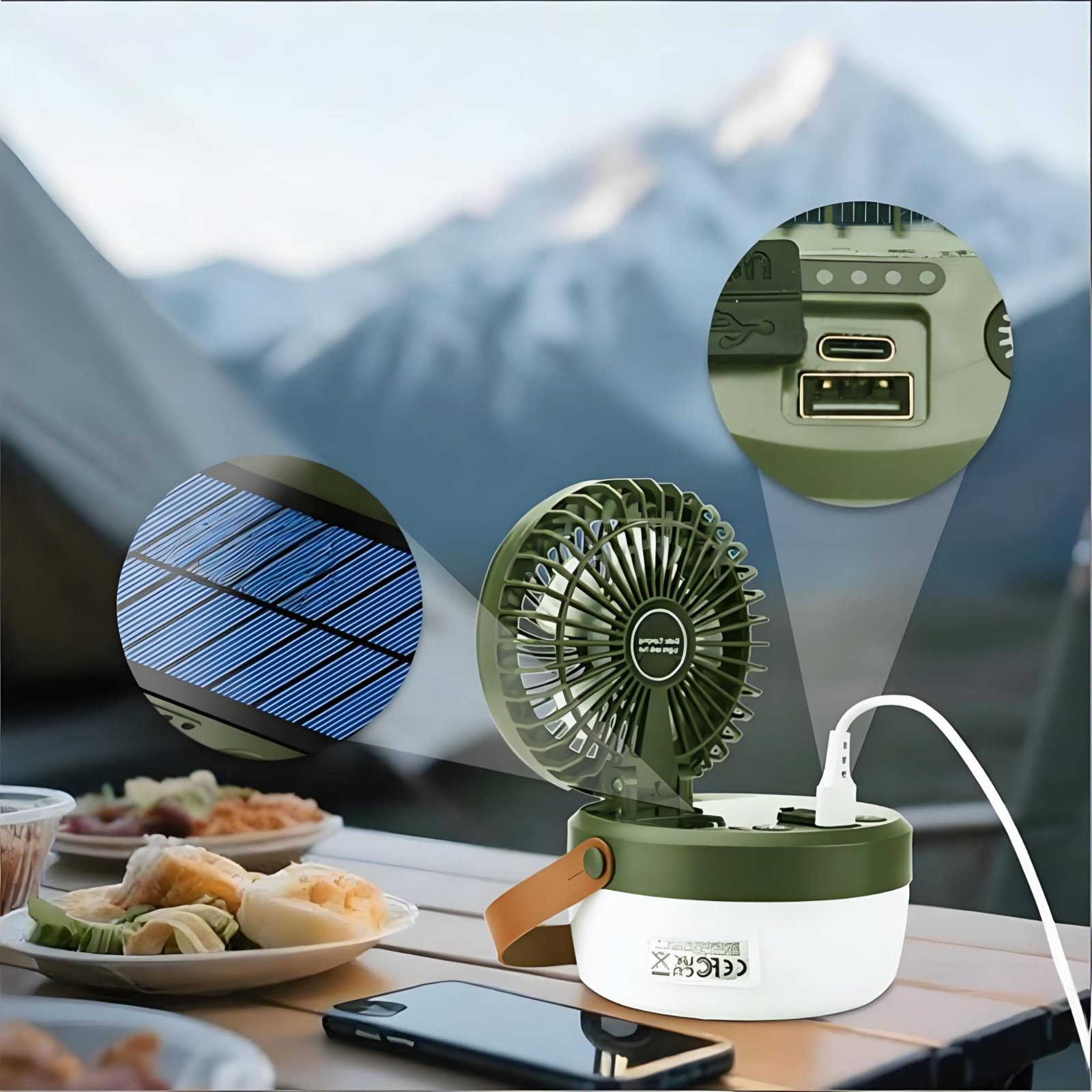 Solar Camping Fan Lantern Fold - огляд і ціна Outdoor Camping Fans