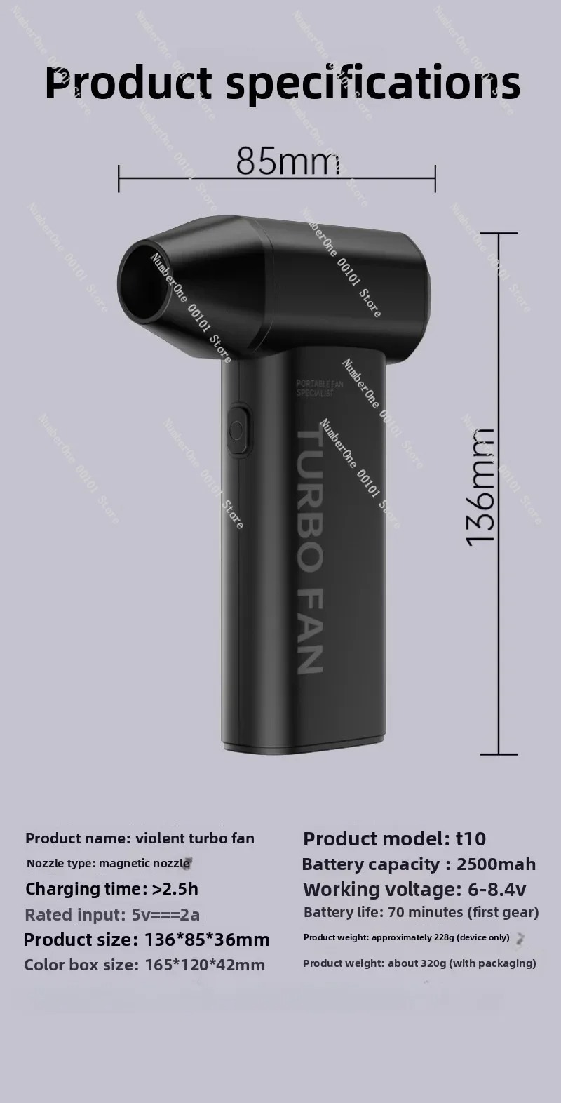 T10 Mini Handheld High-Speed F - огляд і ціна Outdoor Camping Fans