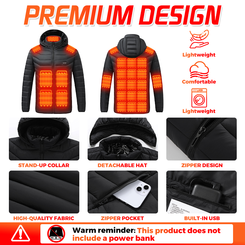Heated Jacket 26 Heating Zones - огляд і ціна Outdoor Camping Heater