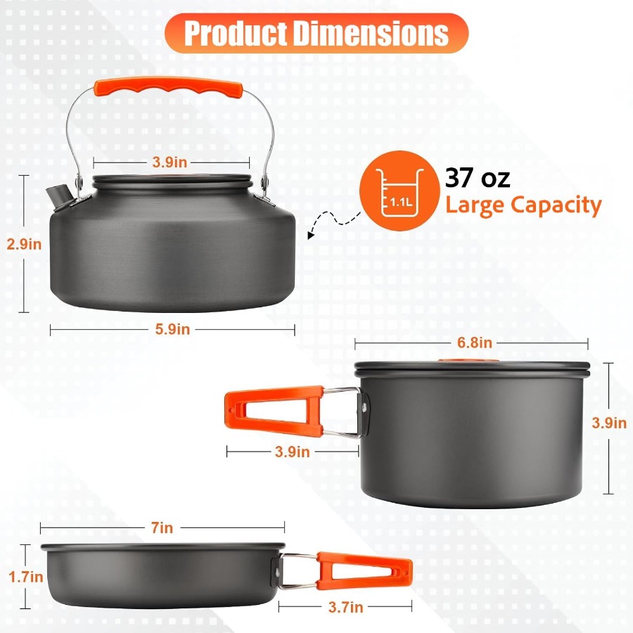 Camping Cookware Set: 35oz Non - огляд і ціна Camp Cooking Set