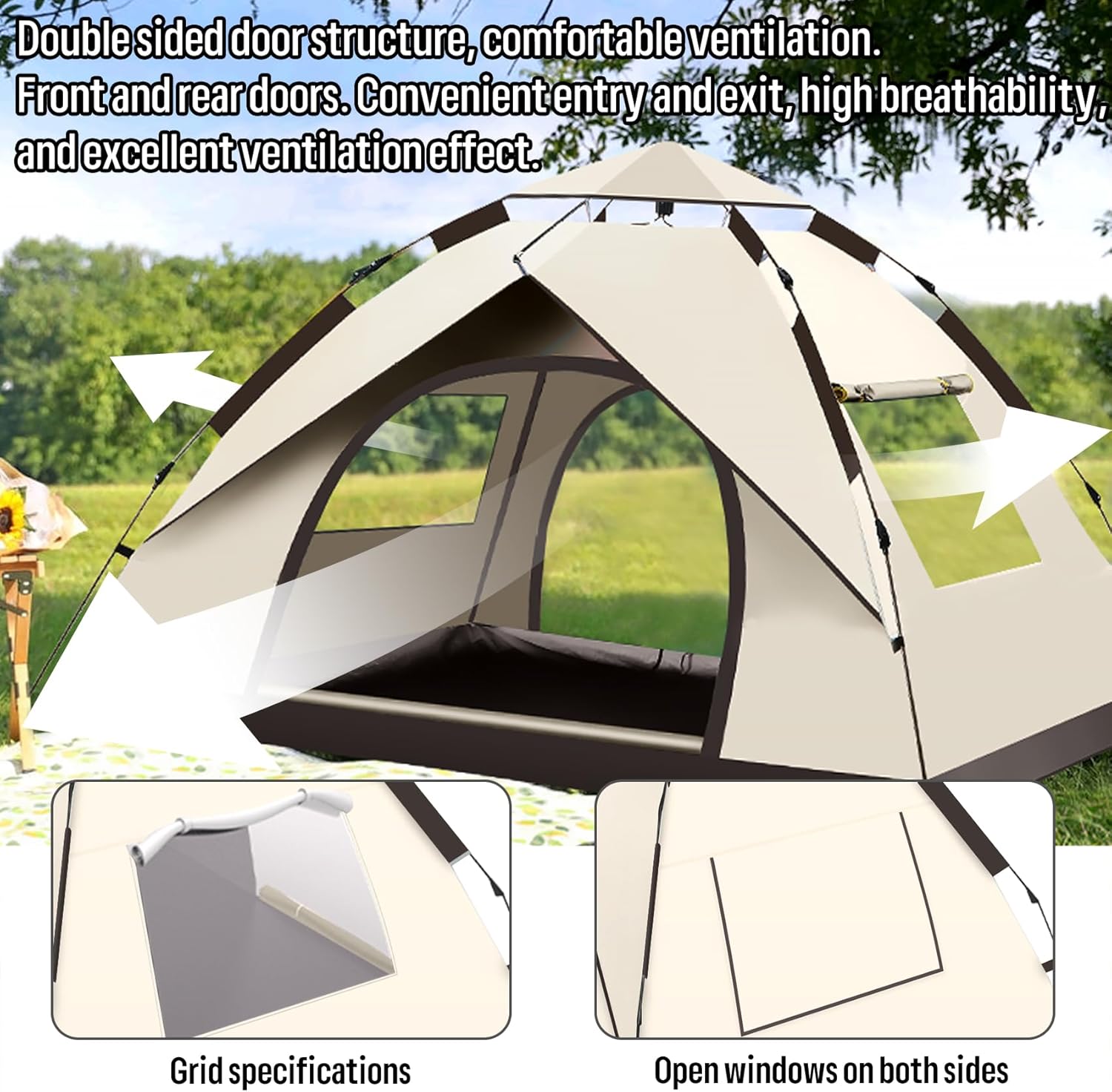 3-4 Person Waterproof Camping  - огляд і ціна Outdoor Camping Automatic Quick Opening Tent