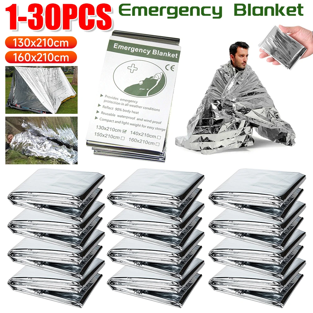 1-30PCS Emergency Blanket Outd - огляд і ціна First Aid Kit Camping